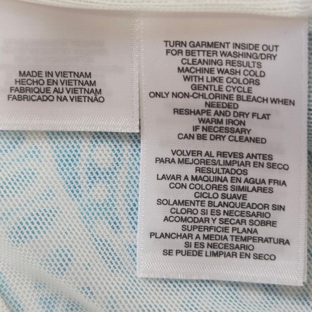 NWT Jones New York XL Jersey Pullover Sleeveless Summer Dress Turquoise White - Picture 16 of 16